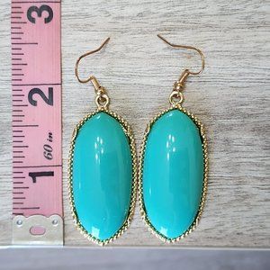 Teal Acrylic gold plated earrings
